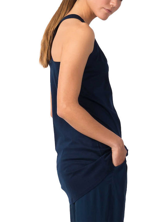 Skunkfunk Women's Blouse Cotton Sleeveless Blue