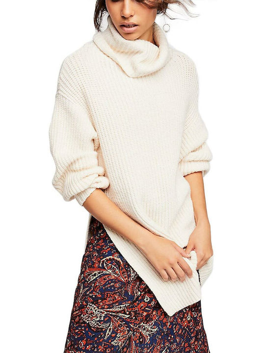 Free People Women's Long Sleeve Sweater Turtleneck cream