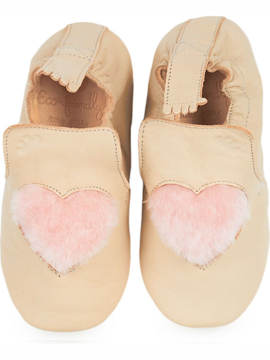 Easy Peasy Baby Slippers Beige Blublu Coeur