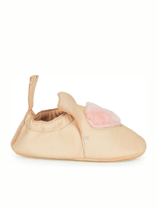 Easy Peasy Baby Slippers Beige Blublu Coeur