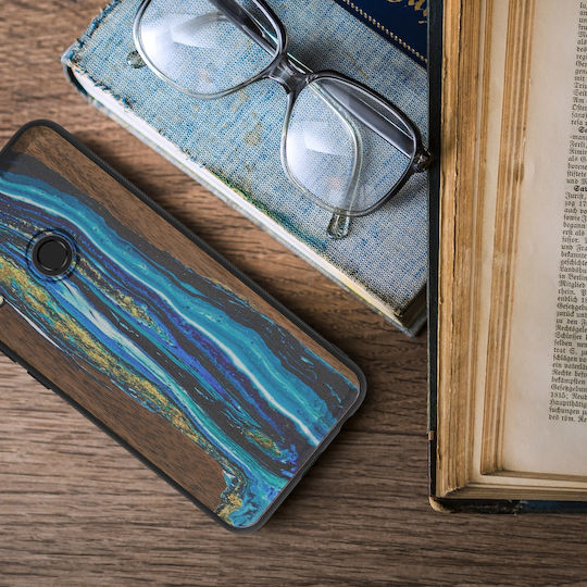 KWmobile Wooden Umschlag Rückseite Hölzern Mehrfarbig (Huawei P Smart 2019)
