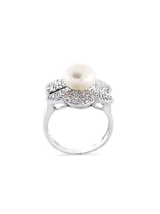 Margaritari Ring with Pearls made of Silver