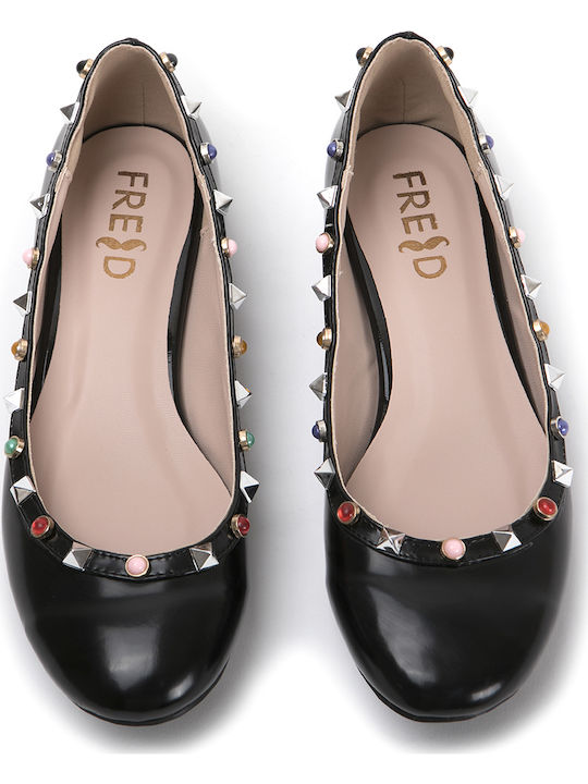 Keep Fred Synthetic Leather Ballerinas Black