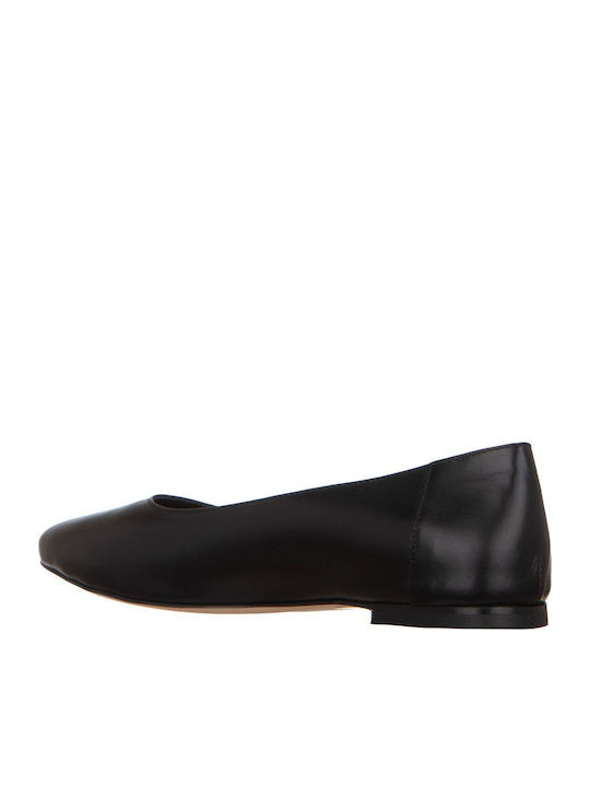 Δερμάτινες Γυναικείες Μπαλαρίνες Μαύρες