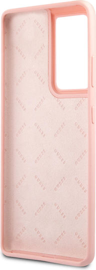 Guess Vintage Script Back Cover Σιλικόνης Ροζ (Galaxy S21 Ultra 5G)