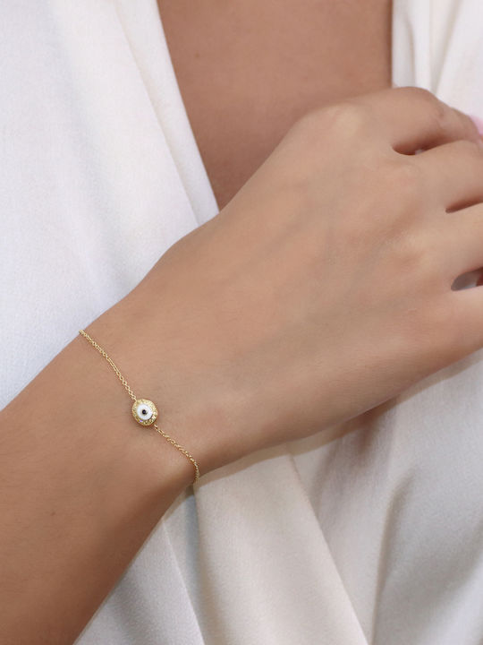 Damen Armband mit Design Auge aus Gold 14K mit Zirkon