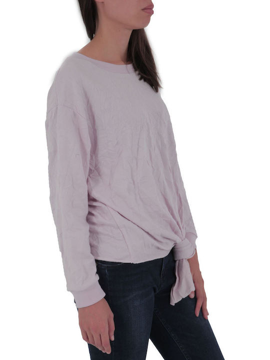 Bluze damă Crop Top Bumbac Mânecă lungă Roz