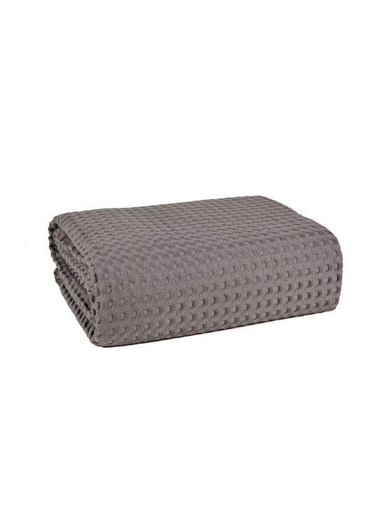 Αιγαίον Κουβέρτα Πικέ Μονή 170x240εκ. Anthracite