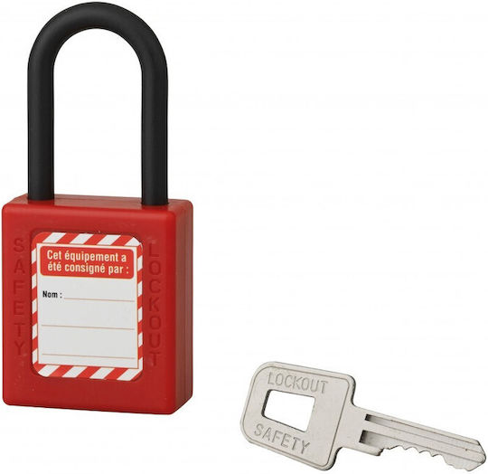 Thirard Plastic Padlock Lengthened with Key 40mm Red 1pcs