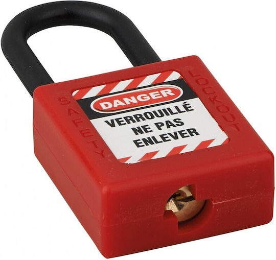 Thirard Plastic Padlock Lengthened with Key 40mm Red 1pcs