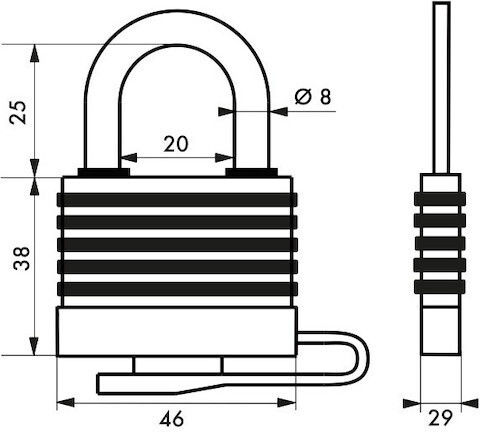 Thirard Steel Padlock Brass with Key 40mm 1pcs