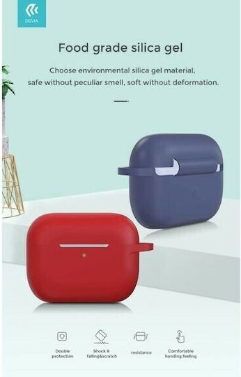 Devia Θήκη Σιλικόνης με Γάντζο σε Ροζ χρώμα για Apple AirPods 3