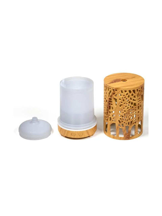 Aromatherapy Led Συσκευή Αρωματοθεραπείας Υπερήχων με Χρονοδιακόπτη Καφέ 200ml 14123