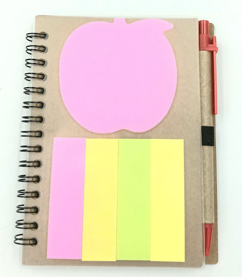 Carnet Spiral cu Suport pentru Stilou Bej