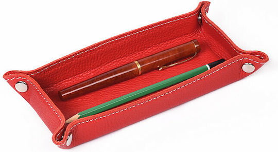Leather Pencil Case in Red Color 1 Piece