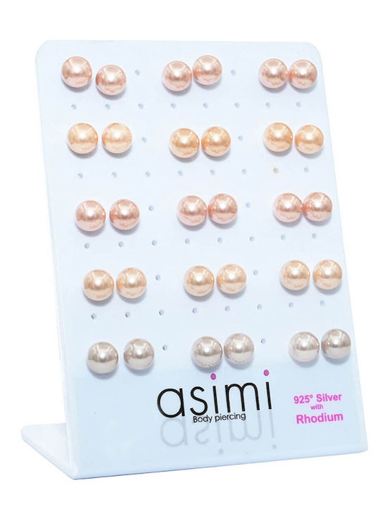 Asimi Body Piercing Kids Earrings Studs with Stones from Silver