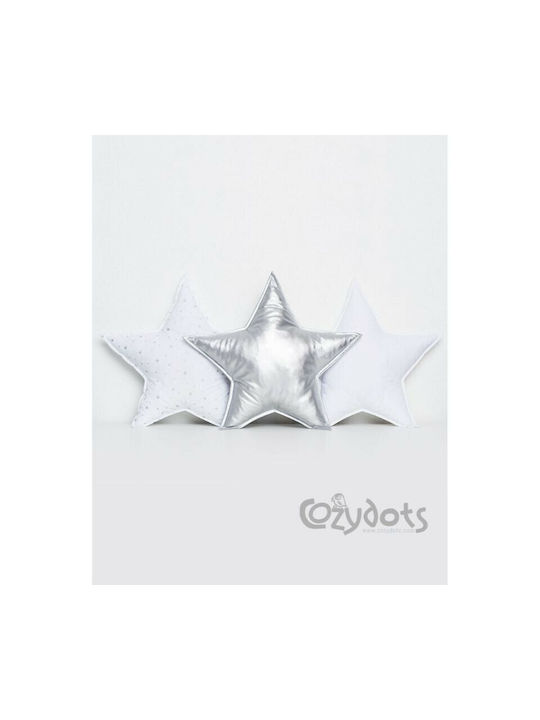 CozyDots Διακοσμητικό Μαξιλάρι Κούνιας 3 Stars Λευκό 47x47cm