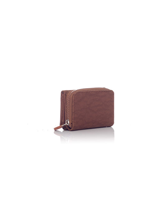 David Polo Small Fabric Women's Wallet Coins Brown