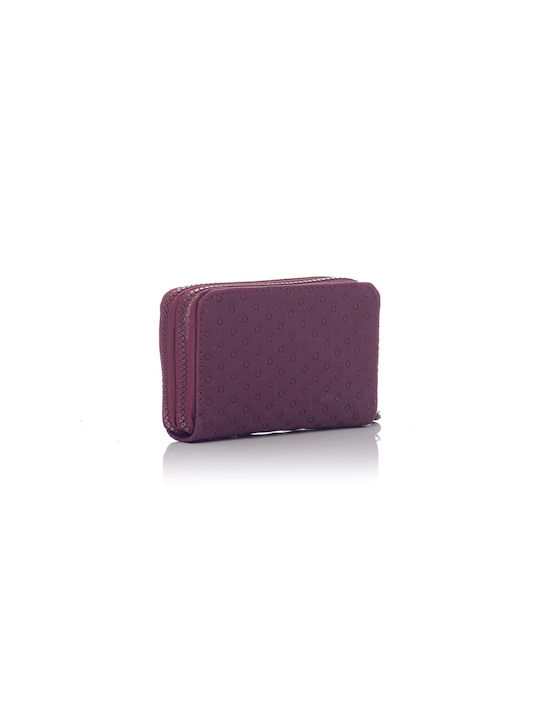 David Polo Large Fabric Women's Wallet Coins Burgundy