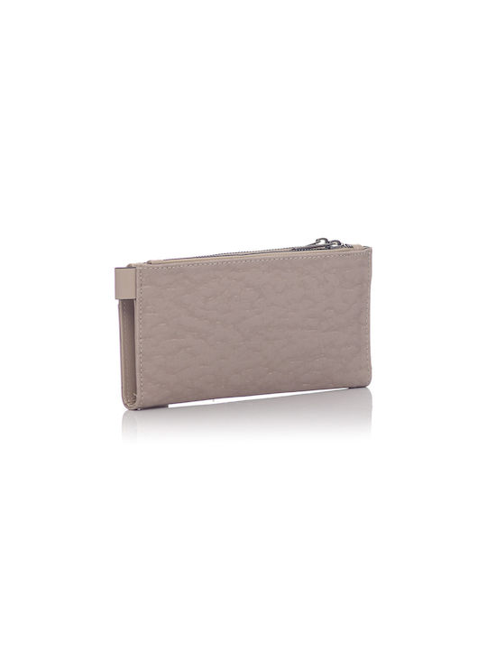 David Polo Large Fabric Women's Wallet Cards Beige