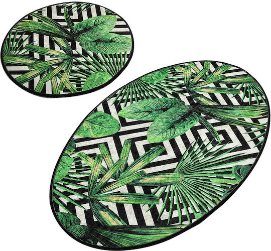 Mijolnir Set Covoare De Baie Tropic 100% Multicolore 2 Bucăți Mijolnir Set Covoare De Baie Tropic 100% Multicolore 2 Bucăți