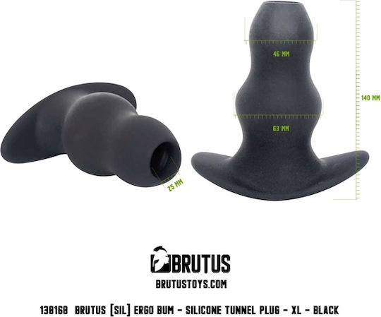Brutus Ergo Bum Silicone Tunnel Plug Anal Plug XLarge Black