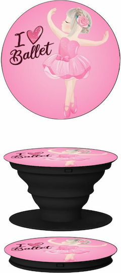 Koupakoupa Pop Socket for Mobile Phone I Love Ballet Phone Holders Stand Pink