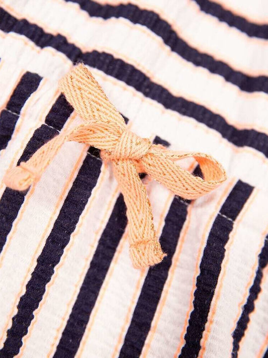 Ruffle Striped Dress Παιδικό Φόρεμα Κοντομάνικο Ριγέ Λευκό