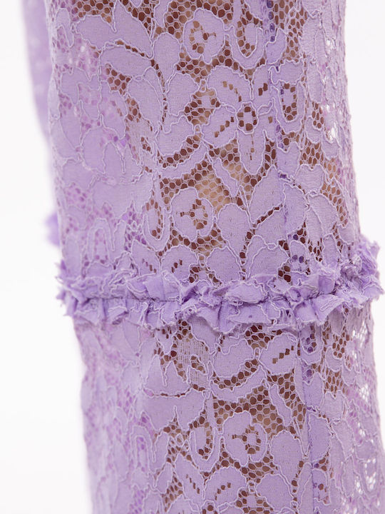 Waisted Culottes Women's Trousers Purple