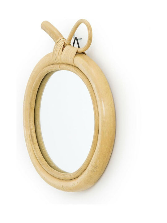 La Redoute Interieurs Wandspiegel mit Beige Rattan Rahmenmaterial Durchmesser 33cm