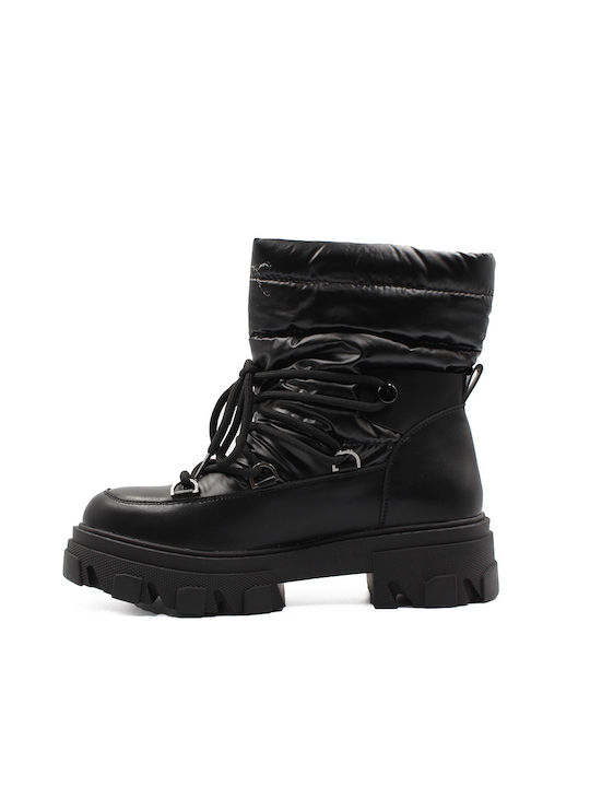 Alta Moda Snow Boots with Laces Black