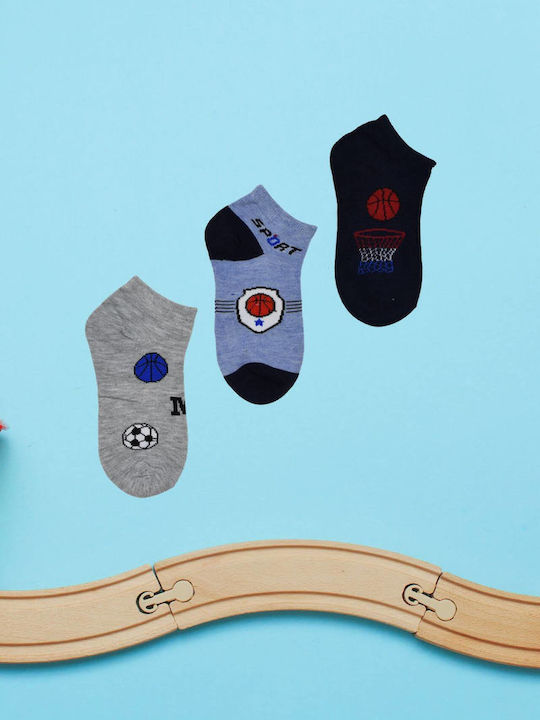 Senses Boys 3 Pack Ankle Socks Multicolour