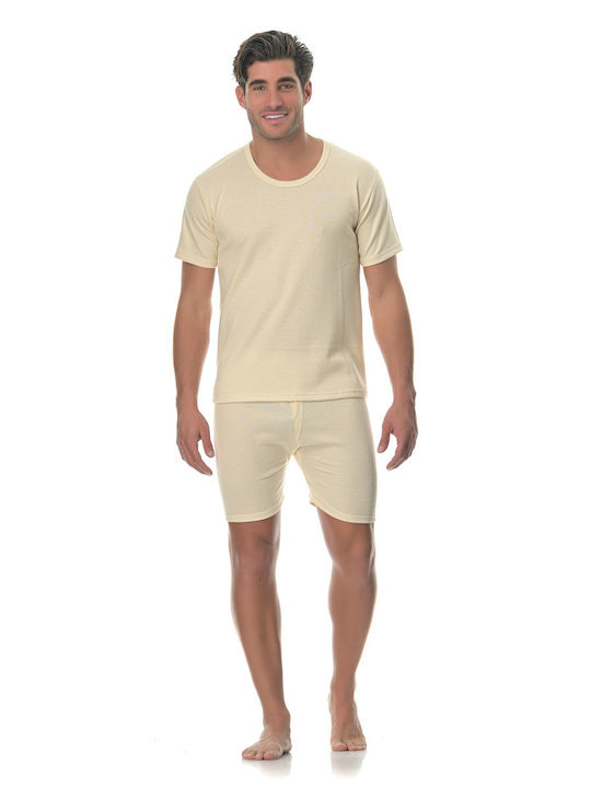 Lido Underwear Herren Thermo Kurzarmshirt Beige