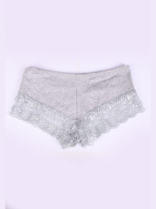 Hana Women's Boxer with Lace Gray