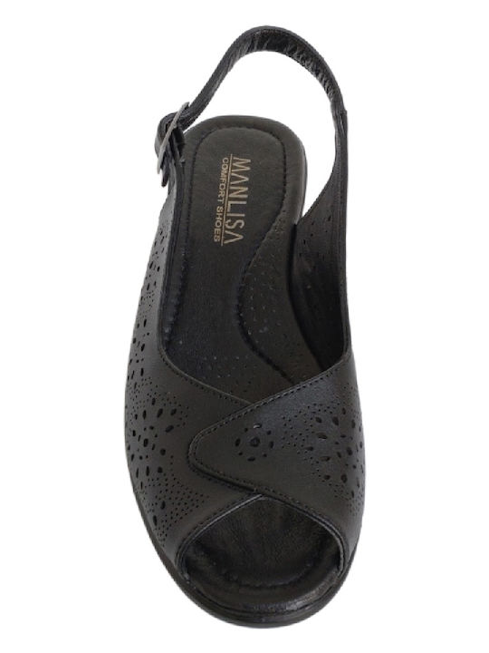 Anatomic Women's Leather Ankle Strap Platforms Black
