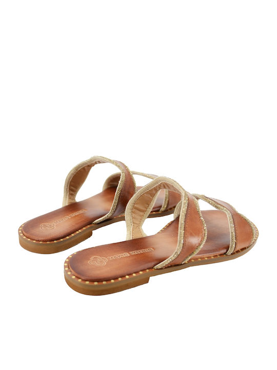 Sandale Casual Damă Din Piele Tabac