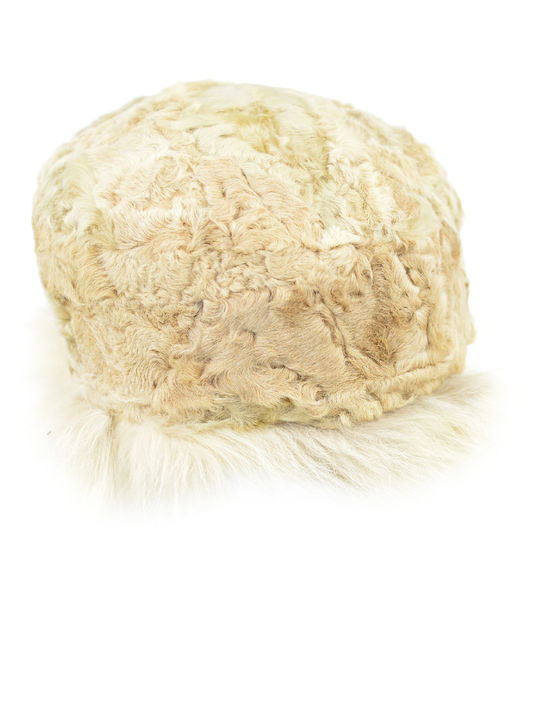 Δερμάτινα 100 Furry Women's Hat Beige