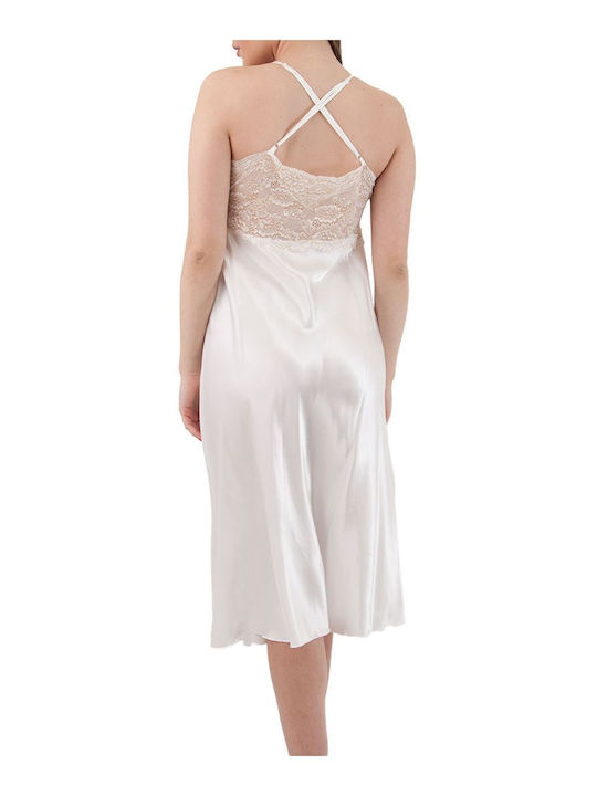 FMS Winter Bridal Women's Robe with Nightgown White JRM2605-White