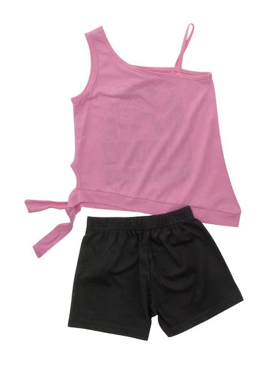 Frenzy Kids Set with Shorts Summer 2pcs Pink