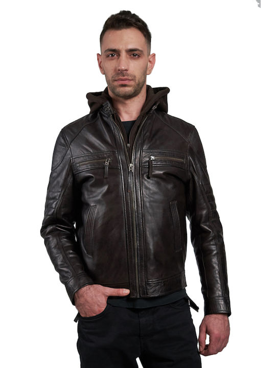 Leatherland Herren Jacke Leder Braun