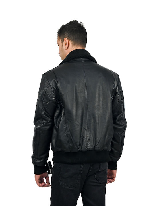 Leatherland Geacă pentru bărbați Leather Black