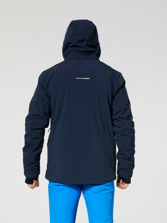 Northfinder Herren Winter Jacke Softshell Wasserdicht und winddicht Marineblau