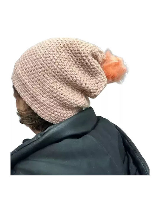 Knitted Beanie Cap Pink