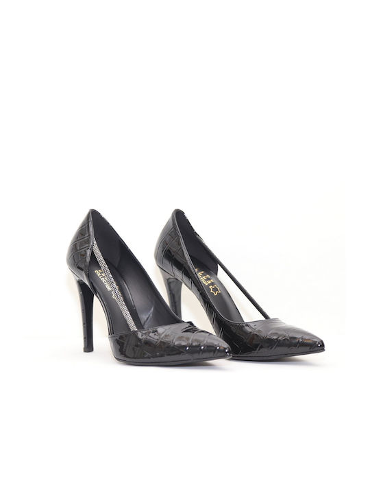 Ellen Patent Leather Pointed Toe Stiletto Black High Heels