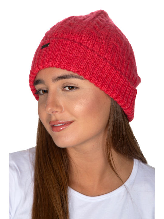Beanie Γυναικείος Σκούφος Πλεκτός σε Φούξια χρώμα