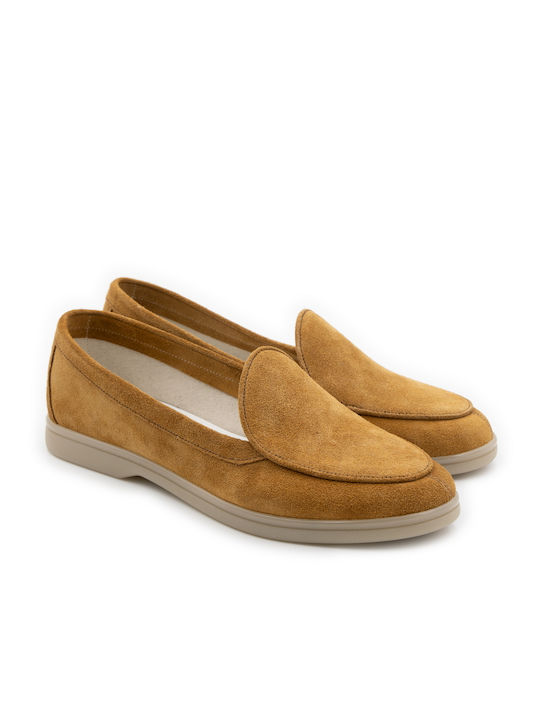 Stefania Leather Women's Moccasins in Tabac Brown Color