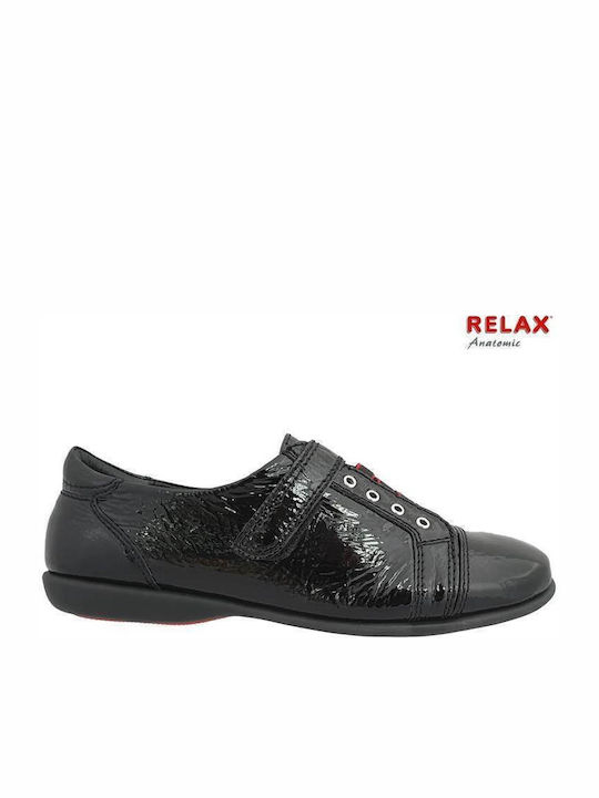 Leder Damen Mokassins in Schwarz Farbe