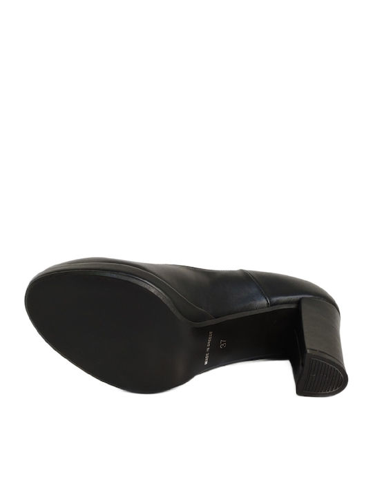 Synthetic Leather Black High Heels