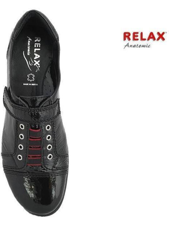Leder Damen Mokassins in Schwarz Farbe