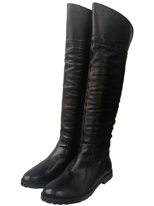 GaFashion Leder Damenstiefel Schwarz